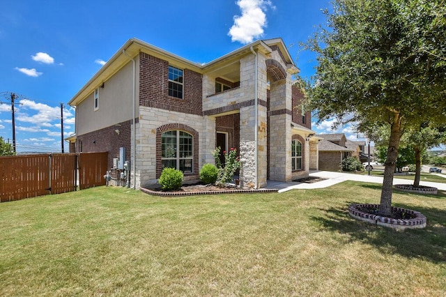2521 Blended Tree Ranch Dr, Leander, TX 78641 - view of front of home with stone siding and brick siding