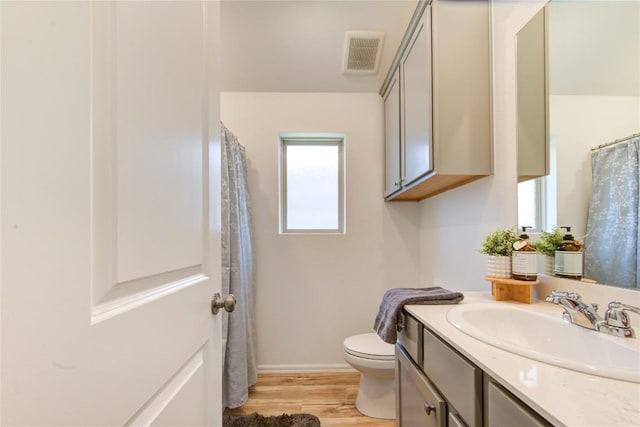 2928 Tantara Dr, Katy, TX 77493 - bathroom with vanity, wood finished floors, and a shower with shower curtain