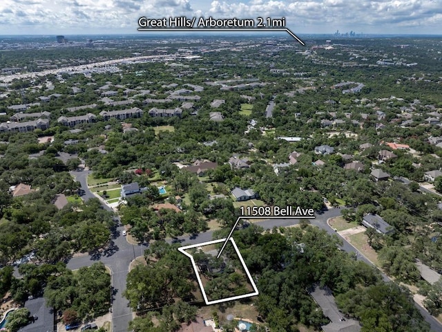 11508 Bell Ave, Austin, TX 78759 - aerial view of property's location with property boundaries highlighted