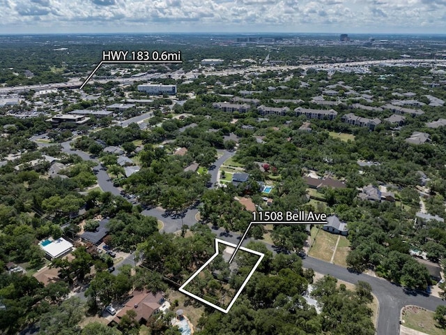 11508 Bell Ave, Austin, TX 78759 - aerial overview of property's location with property boundaries highlighted