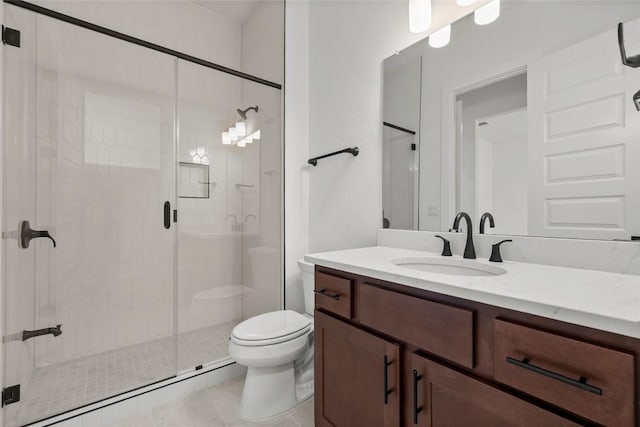 3937 Veneto Cir, Leander, TX 78641 - full bathroom with vanity, tile patterned floors, and a stall shower