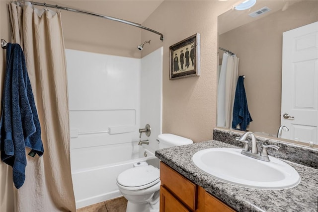 8925 China Rose Dr, Austin, TX 78724 - bathroom with vanity, shower / bath combo, and tile patterned flooring