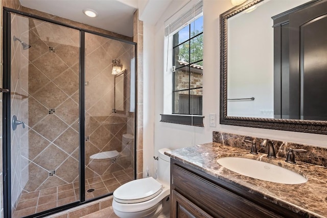 1310 Minnie Dr, Austin, TX 78732 - bathroom featuring vanity and a stall shower
