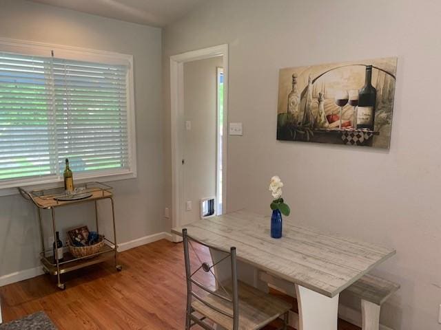 6004 Blythewood Dr, Austin, TX 78745 - dining area with wood finished floors
