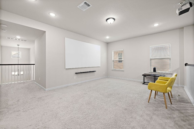 2433 Roaring River Trl, Leander, TX 78641 - carpeted cinema with baseboards and recessed lighting