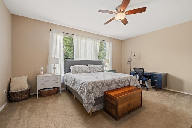 901 Water Hyacinth Loop, Leander, TX 78641 - bedroom featuring light colored carpet, ceiling fan, and an office area