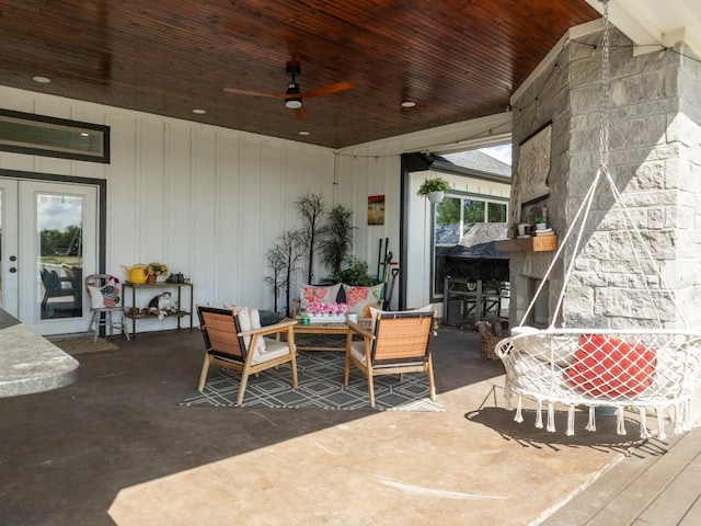 633 N Stovall Dr, Robinson, TX 76706 - view of patio / terrace featuring an outdoor hangout area and ceiling fan