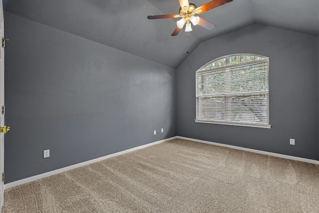 2604 Zambia Dr, Cedar Park, TX 78613 - unfurnished room with a ceiling fan, vaulted ceiling, and carpet floors