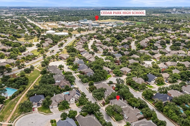 2604 Zambia Dr, Cedar Park, TX 78613 - aerial perspective of suburban area