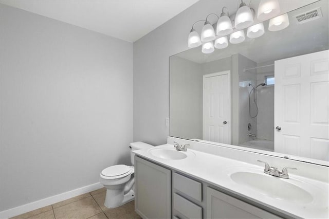1804 Fairweather Way, Cedar Park, TX 78613 - bathroom featuring double vanity, shower / tub combination, and tile patterned flooring