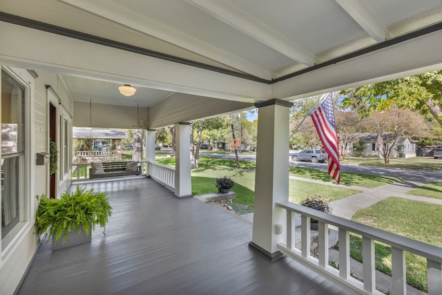 1806 S Main St, Georgetown, TX 78626 - wooden porch featuring a yard