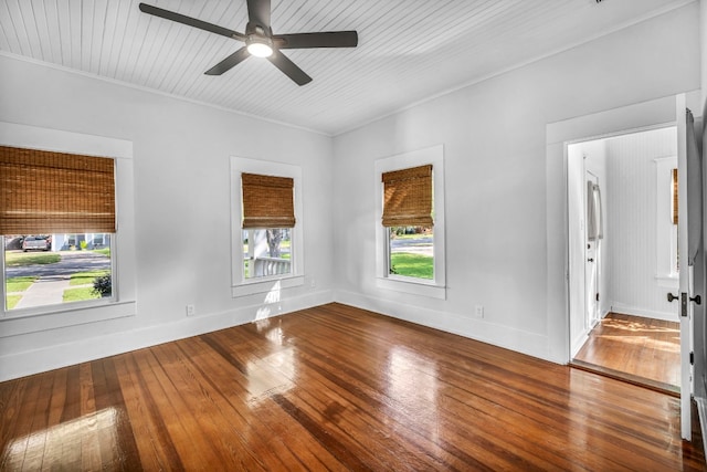 1806 S Main St, Georgetown, TX 78626 - spare room featuring hardwood / wood-style floors, a ceiling fan, and ornamental molding