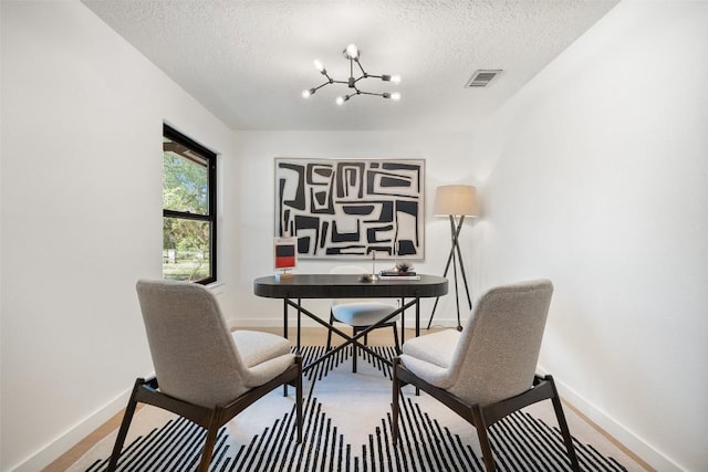 506 Explorer, Lakeway, TX 78734 - home office with a chandelier and a textured ceiling