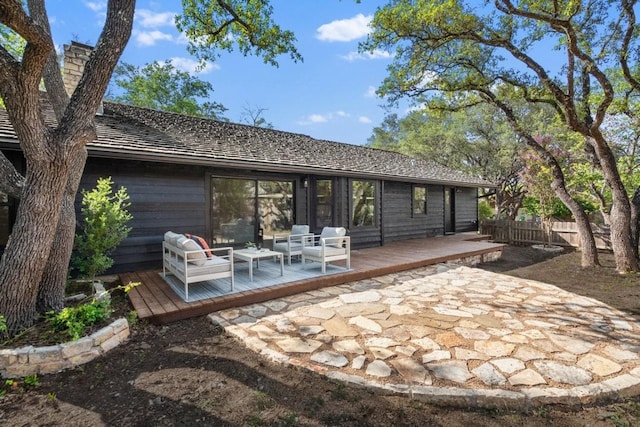 506 Explorer, Lakeway, TX 78734 - rear view of house with a wooden deck