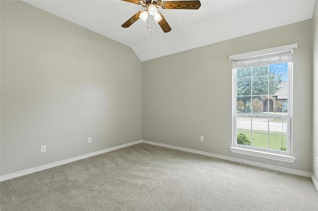100 Davis Ct, Thorndale, TX 76577 - spare room featuring light colored carpet, ceiling fan, and vaulted ceiling