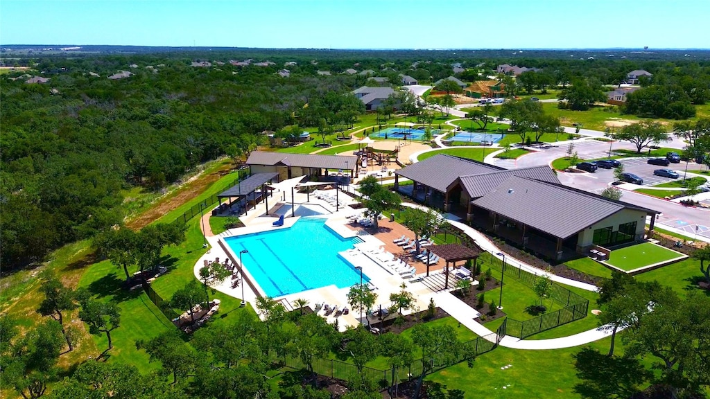 2360 Sawdust Dr, Georgetown, TX 78633 - drone / aerial view of a pool area