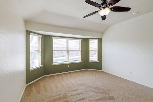 18824 Keeli Ln, Pflugerville, TX 78660 - carpeted spare room with healthy amount of natural light, a ceiling fan, a smoke detector, and lofted ceiling