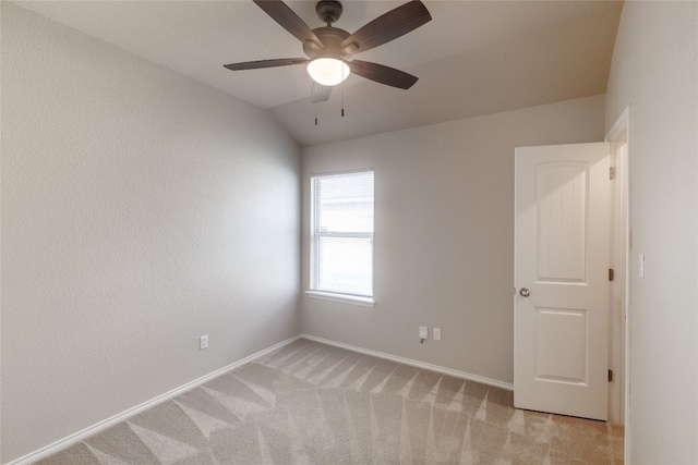 18824 Keeli Ln, Pflugerville, TX 78660 - unfurnished room featuring light colored carpet, vaulted ceiling, and ceiling fan