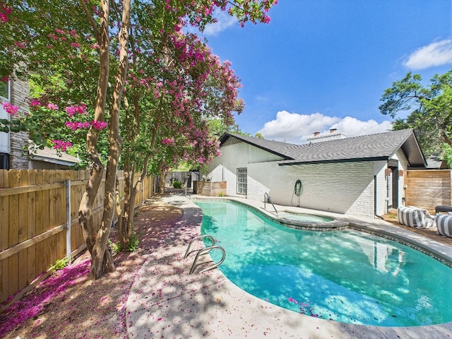 6108 Shadow Valley Dr Unit B, Austin, TX 78731 - view of pool featuring a fenced backyard, a patio, and a pool with connected hot tub