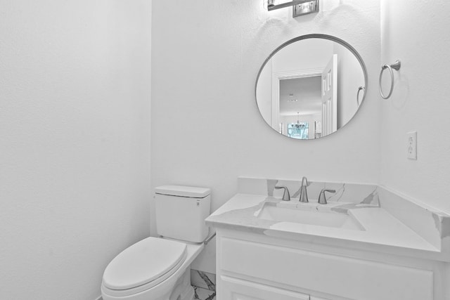 9402 Caracas Dr, Austin, TX 78733 - half bathroom with vanity and toilet