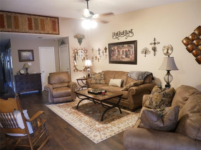 1501 W Braker Ln Unit 1262B, Austin, TX 78758 - living area with a ceiling fan and wood finished floors