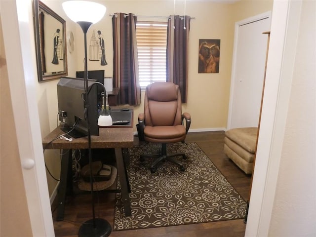 1501 W Braker Ln Unit 1262B, Austin, TX 78758 - office area with baseboards and wood finished floors
