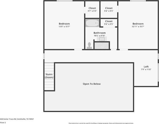 428 Gotier Trace Rd, Smithville, TX 78957 - view of property floor plan