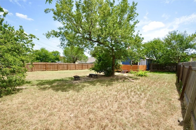 2200 Frontier Trl, Round Rock, TX 78681 - fenced backyard with a deck and a fire pit