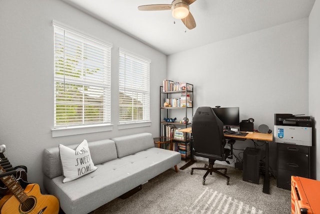 2705 Grizzly Way, Leander, TX 78641 - office space featuring healthy amount of natural light, carpet, and ceiling fan