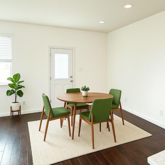 7634 Leonardo Dr, Round Rock, TX 78665 - dining room with dark wood-style floors and recessed lighting