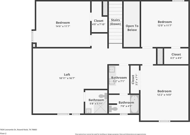 7634 Leonardo Dr, Round Rock, TX 78665 - view of floor plan / room layout