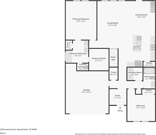 7634 Leonardo Dr, Round Rock, TX 78665 - view of floor plan / room layout