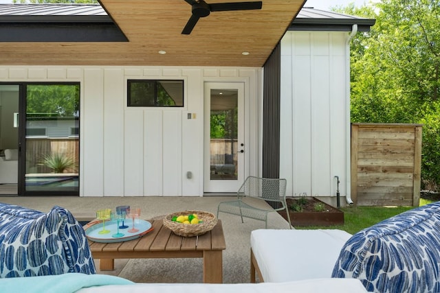 1911 Piedmont Ave, Austin, TX 78757 - doorway to property with a ceiling fan and a patio