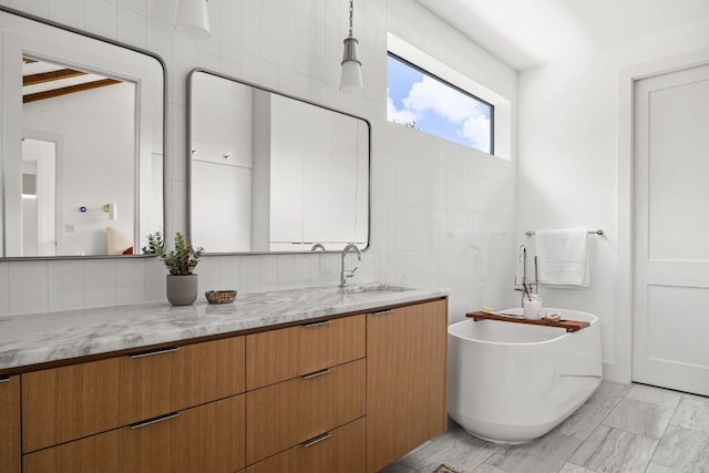 1911 Piedmont Ave, Austin, TX 78757 - full bath featuring a freestanding bath and vanity