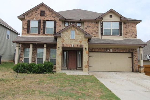 861 Stockdale Rd, Copperas Cove, TX 76522 - view of front of property with a garage, brick siding, concrete driveway, and a front yard