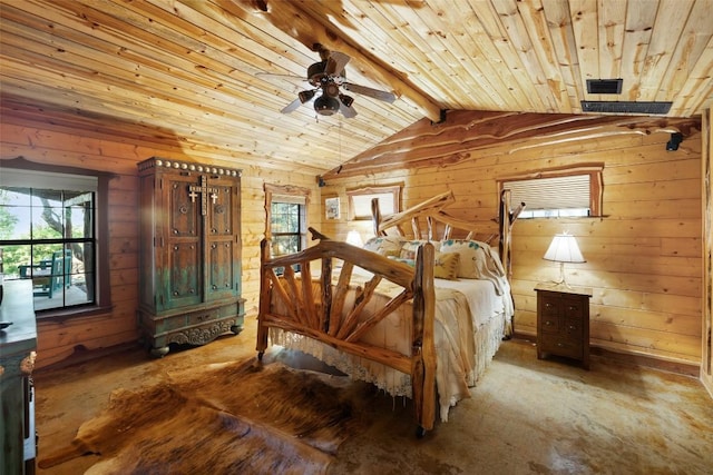 101 Rolling Hills Rd, Blanco, TX 78606 - bedroom with wooden walls and wood ceiling