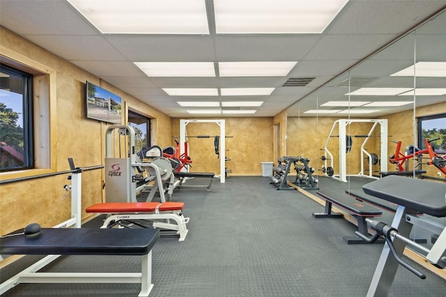 101 Rolling Hills Rd, Blanco, TX 78606 - workout area featuring a drop ceiling