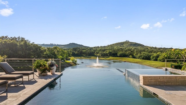 101 Rolling Hills Rd, Blanco, TX 78606 - dock featuring a water and mountain view