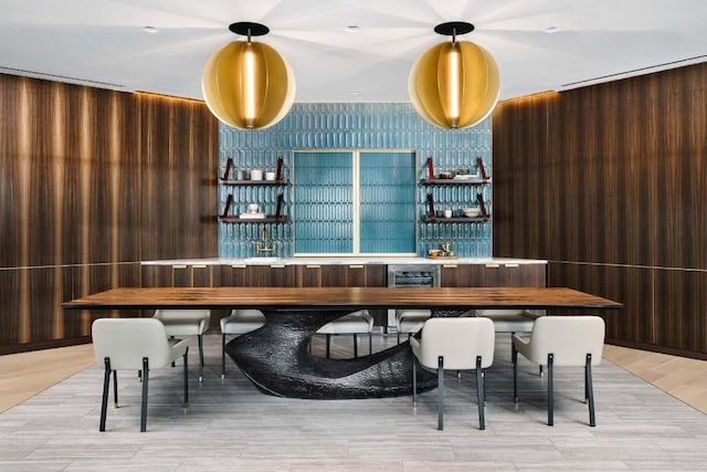 501 W Ave Unit 3201, Austin, TX 78701 - dining space featuring wet bar and wine cooler