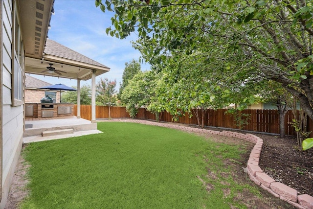 9520 Sydney Marilyn Ln, Austin, TX 78748 - fenced backyard with ceiling fan