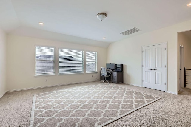 1505 Sibley Way, Leander, TX 78641 - carpeted home office with lofted ceiling and recessed lighting