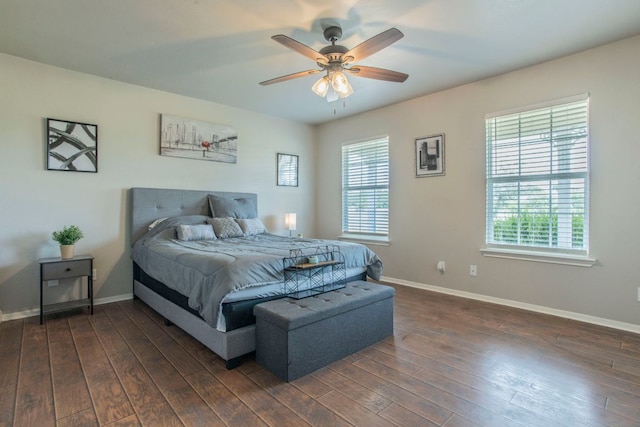 14596 Touchstone Rd Unit 3, Atascosa, TX 78002 - bedroom with dark wood-style floors and ceiling fan
