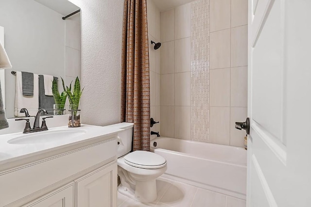 113 Charro Ct, Georgetown, TX 78633 - full bathroom with vanity, shower / bath combination with curtain, and a textured wall