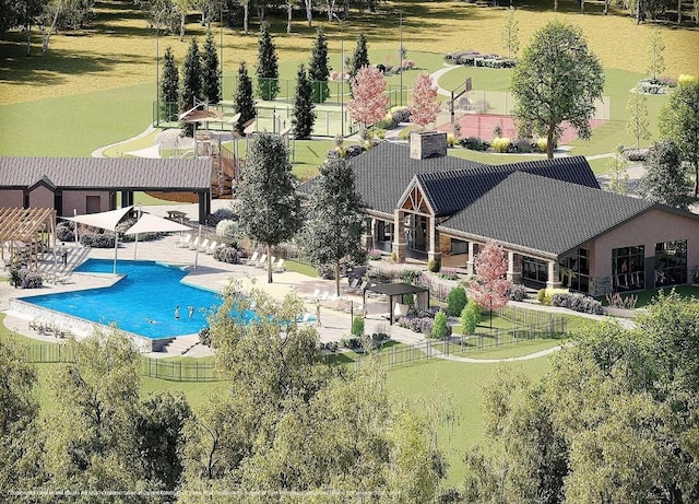113 Charro Ct, Georgetown, TX 78633 - aerial view of a pool area