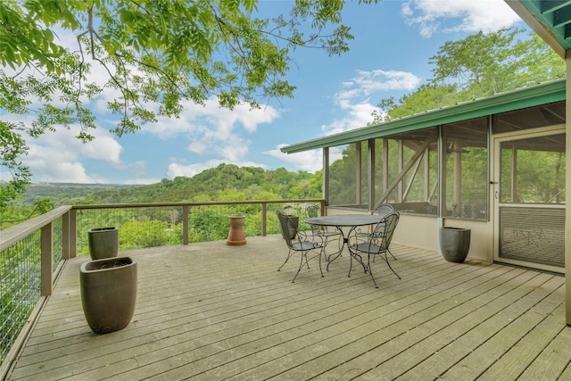 3309 Westhill Unit A & B, Austin, TX 78704 - wooden terrace with a sunroom and outdoor dining area