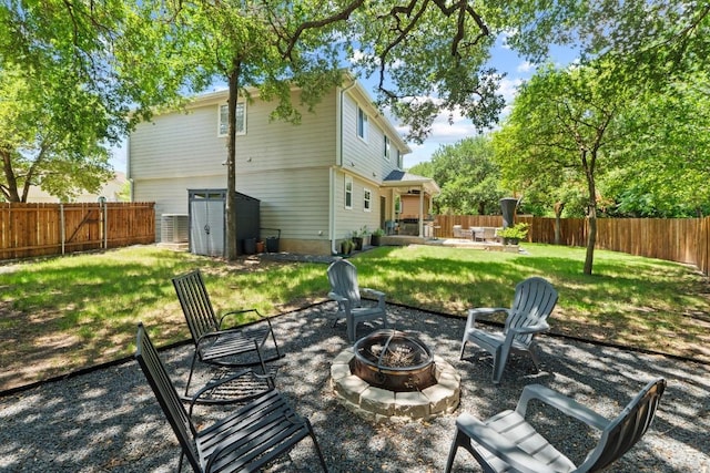1620 Rockland Dr Unit 167, Austin, TX 78748 - back of house with a fire pit, a patio area, and a fenced backyard