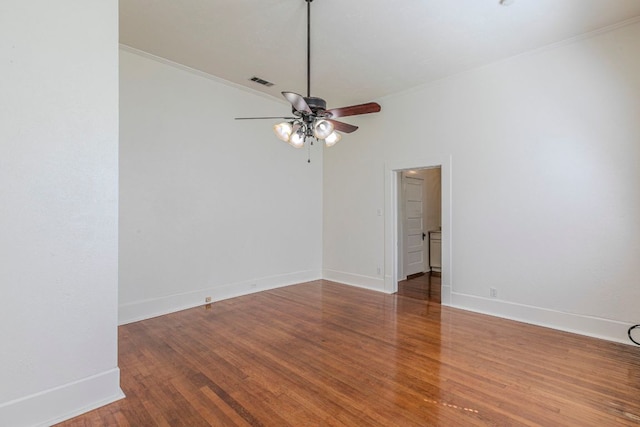 618 N Penelope St, Belton, TX 76513 - unfurnished room with ceiling fan, wood finished floors, and ornamental molding