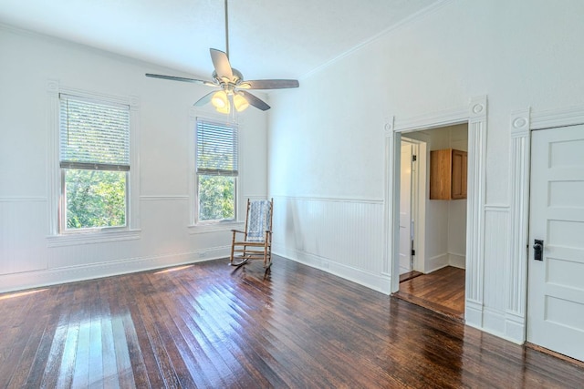 618 N Penelope St, Belton, TX 76513 - spare room featuring hardwood / wood-style flooring, a ceiling fan, and ornamental molding