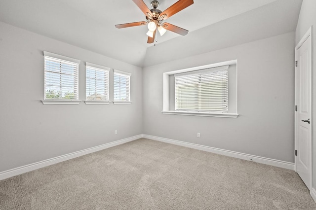 19113 Melwas Way, Pflugerville, TX 78660 - empty room featuring carpet, ceiling fan, and vaulted ceiling