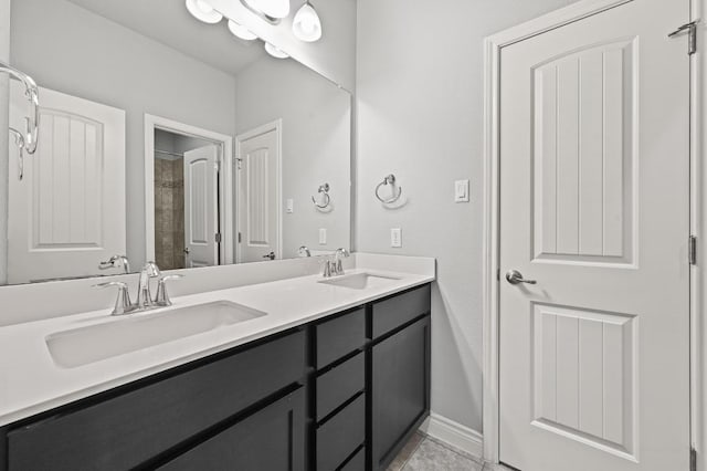 19113 Melwas Way, Pflugerville, TX 78660 - full bathroom featuring double vanity and tile patterned floors